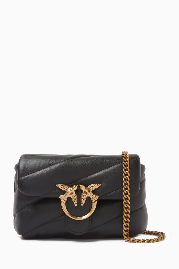 

Love Baby Puff Bag in Quilted Leather, Black