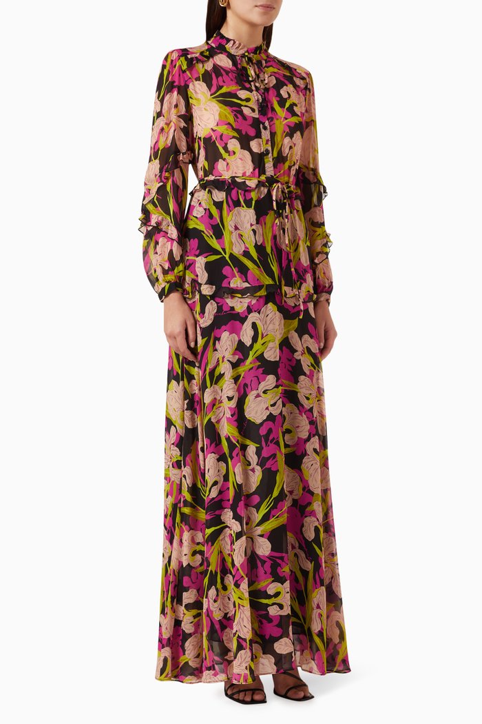 

Picche Maxi Dress in Georgette, Multicolour