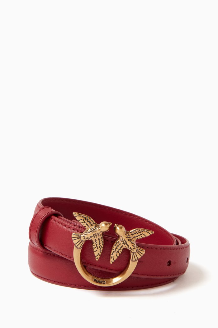 

Love Berry H2 Belt in Leather, Red
