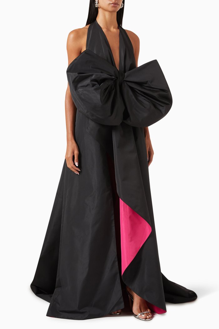 

Ipernucleo Maxi Dress in Taffeta, Black