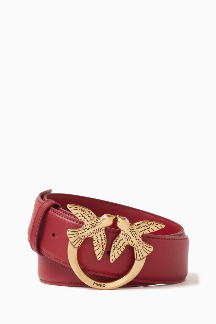 

Love Berry Belt in Leather, Red