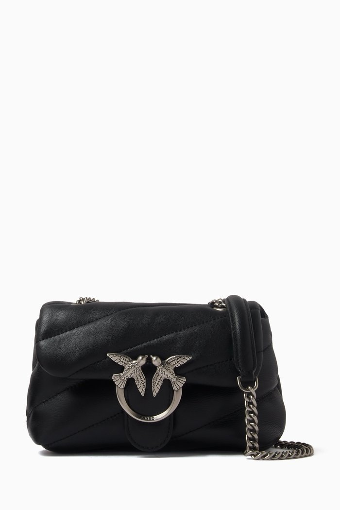

Love Baby Puff Bag in Quilted Leather, Black