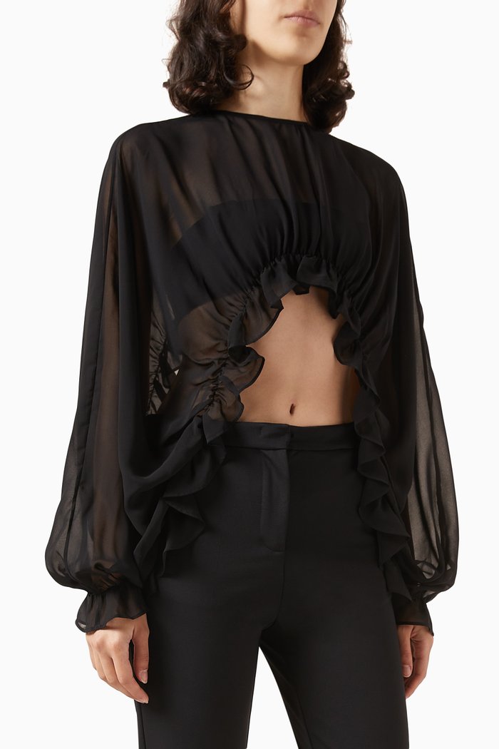 

Carambola Shrug in Chiffon, Black