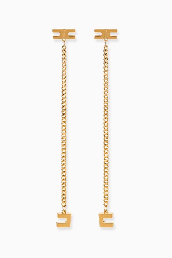 

Logo Pendant Earrings in Metal, Gold