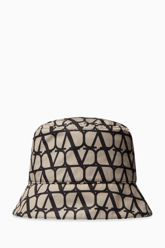 

Valentino Garavani VLOGO Bucket Hat in Toile Iconographe, Neutral
