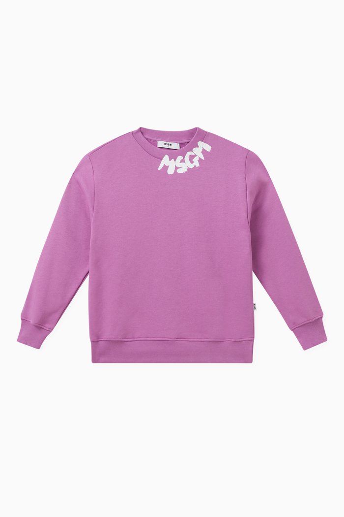 

Logo-print Sweatshirt in Cotton, Purple