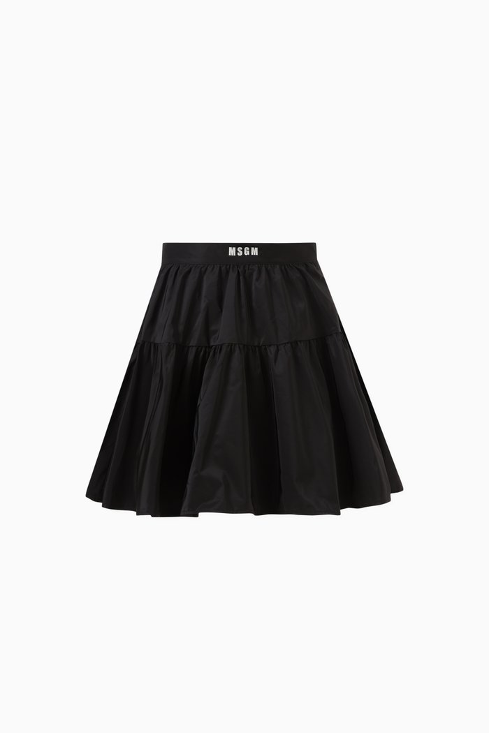 

Taffeta Flounce Skirt, Black