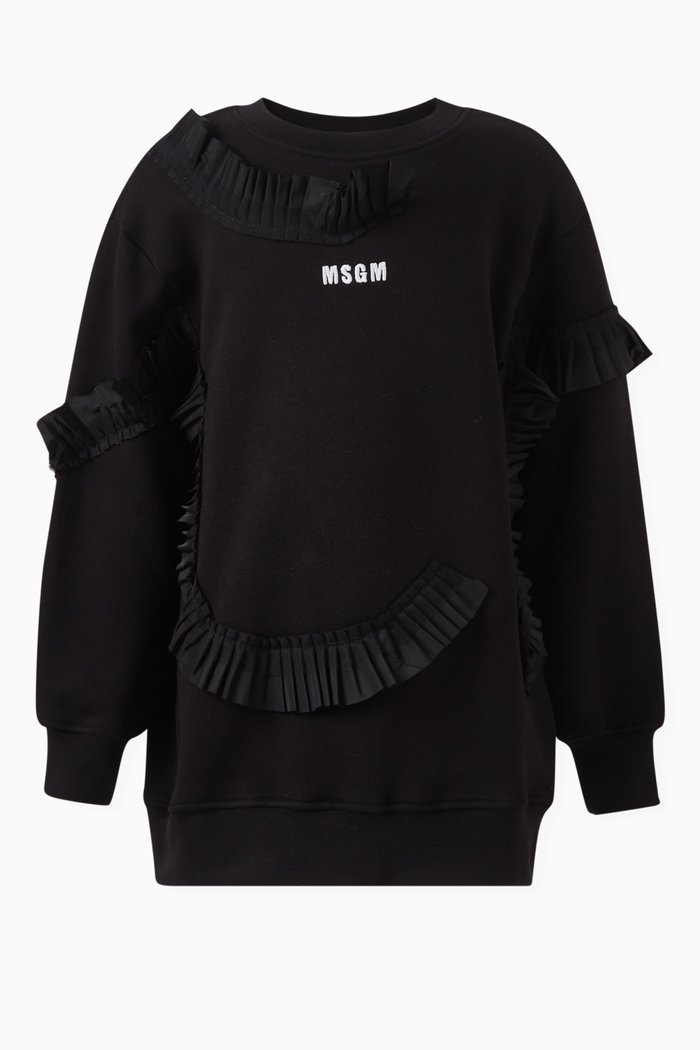 

Logo Print Maxi-sweater in Cotton, Black