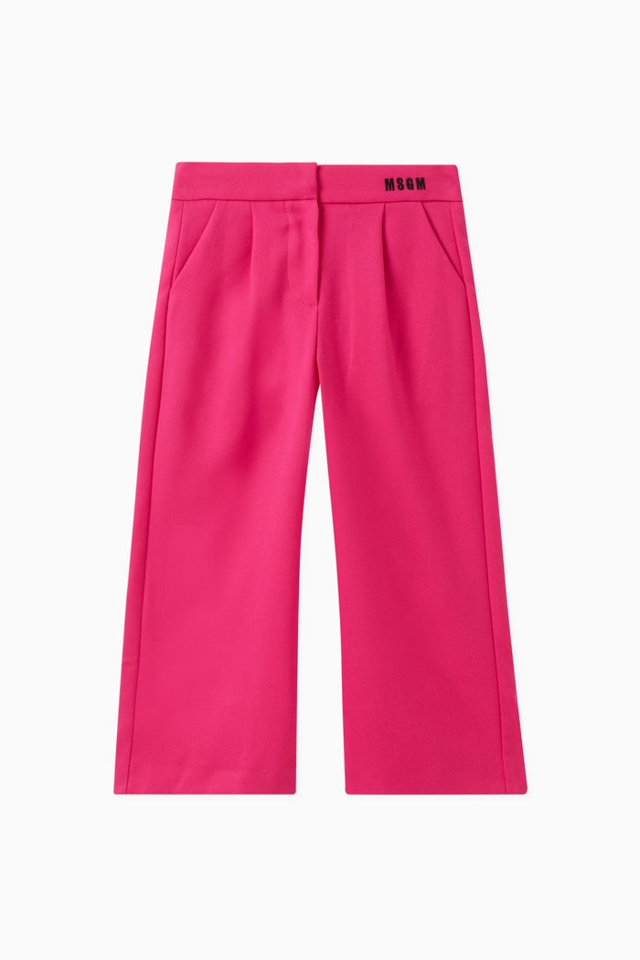 

Wide-leg Logo Trousers in Flannel, Pink