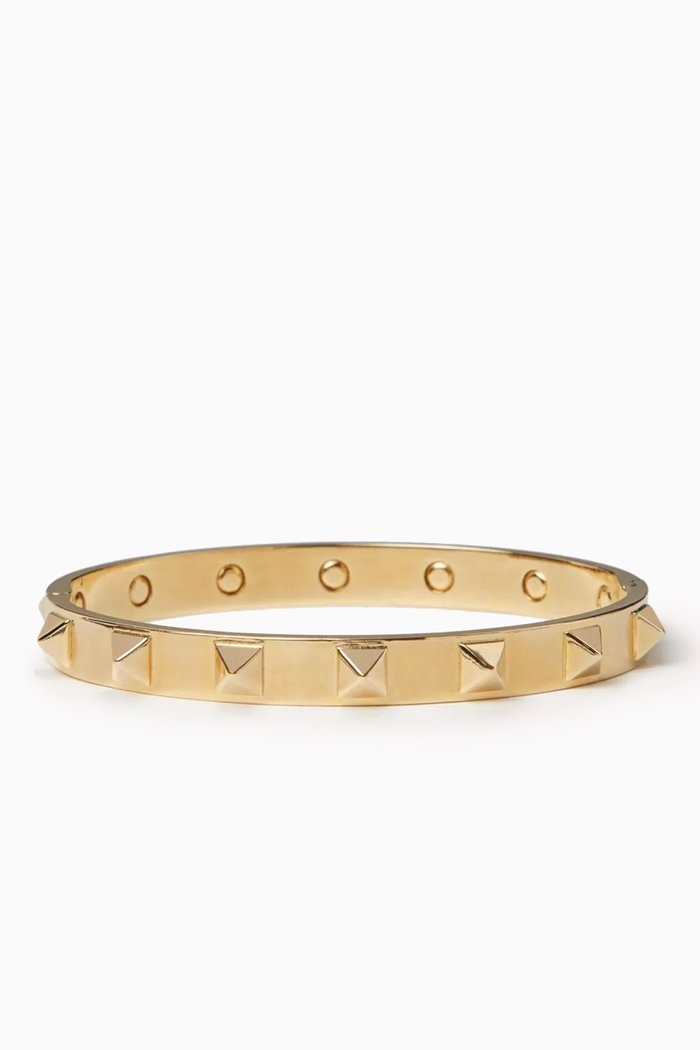 

Valentino Garavani Rockstud Bangle in Metal, Gold