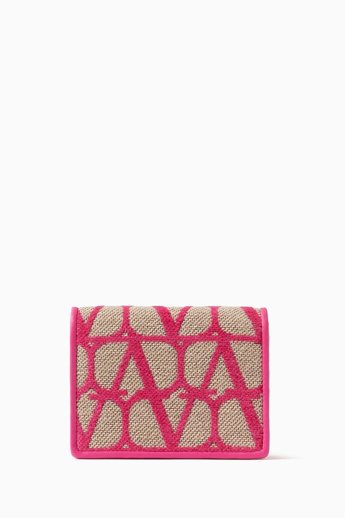 

Valentino Garavani Small Toile Iconographe Wallet, Pink