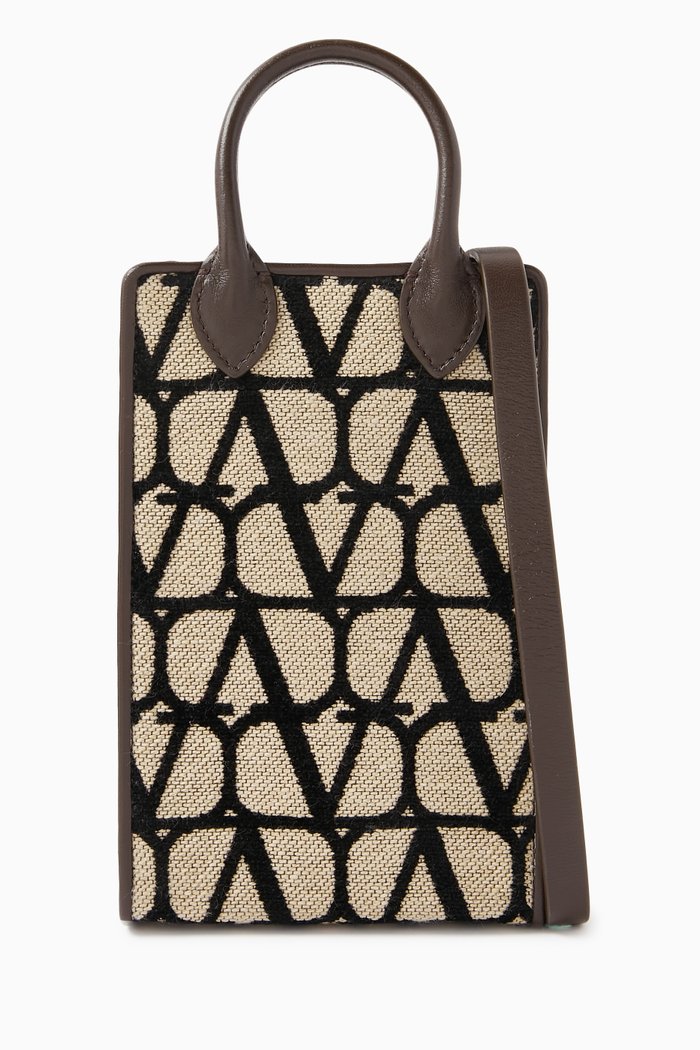 

Valentino Garavani VLOGO Toile Iconographe Bag in Monogram Canvas, Brown