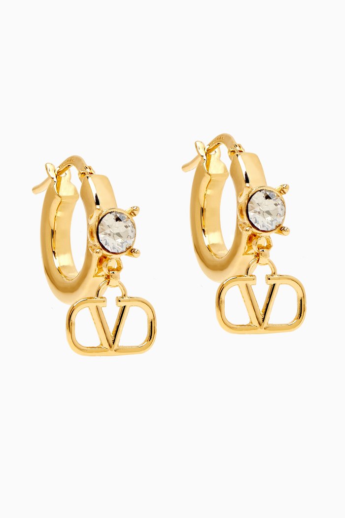 

Valentino Garavani VLOGO Signature Hoop Earrings in Metal, Gold