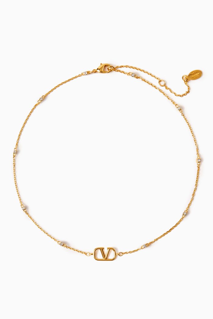 

Valentino Garavani VLOGO Signature Necklace in Metal, Gold