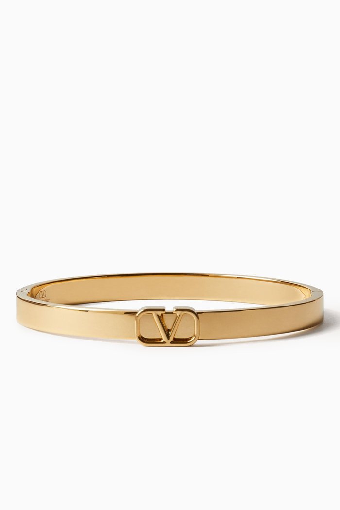

Valentino Garavani Mini VLOGO Signature Bangle in Metal, Gold
