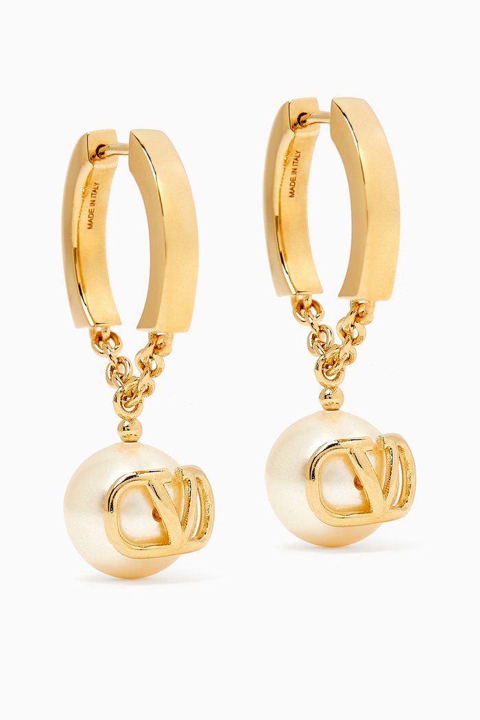 

Valentino Garavani VLogo Signature Drop Earrings, Gold