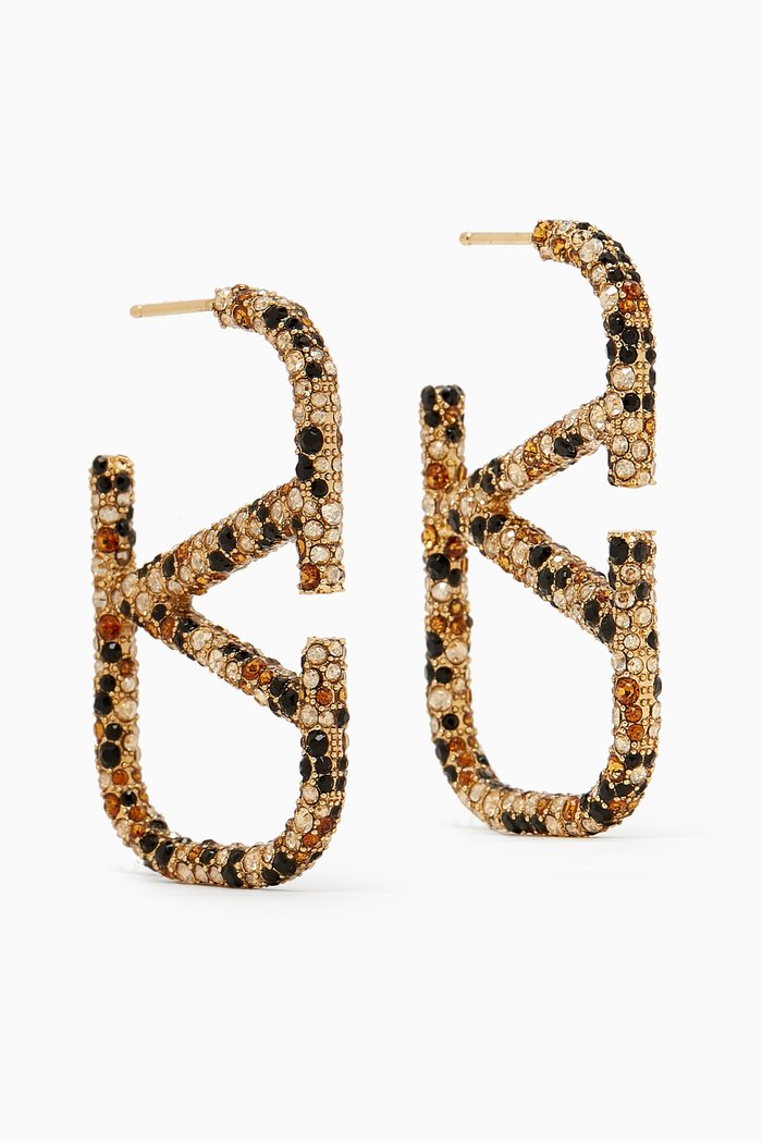 

Valentino Garavani VLOGO Animalier Earrings in Metal, Gold