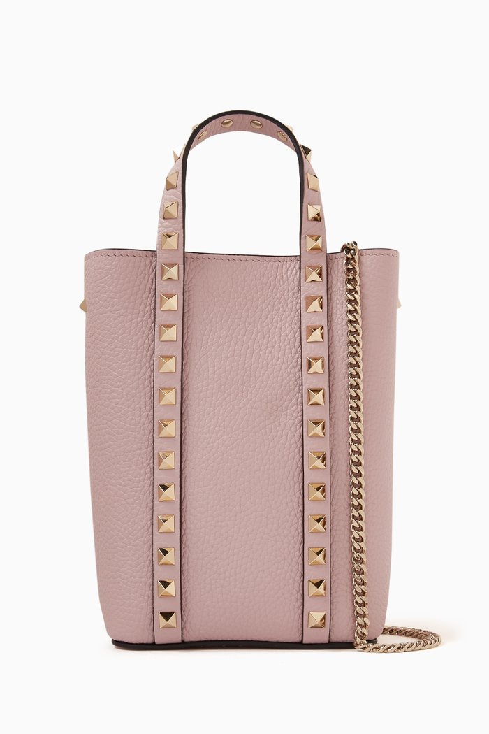 Valentino Garavani Rockstud Pouch in Leather, Purple