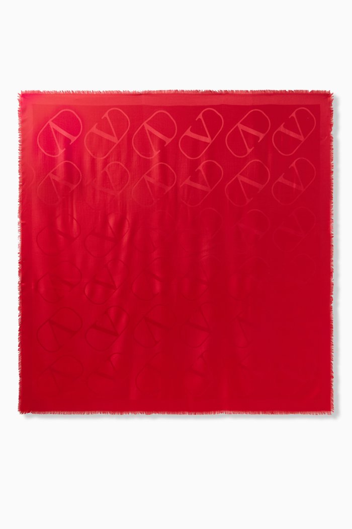 

Valentino Garavani VLOGO Signature Scarf in Silk-blend, Red