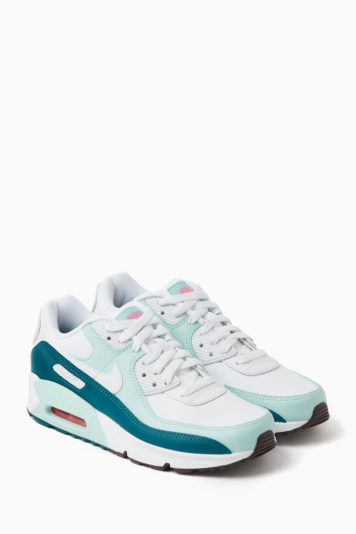 

Kids Air Max 90 Sneakers in Leather, Multicolour