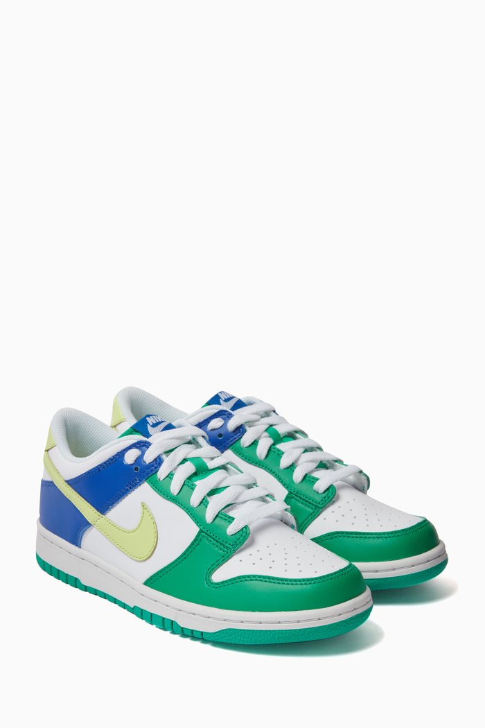 

Dunk Low Top Sneakers in Leather, Multicolour