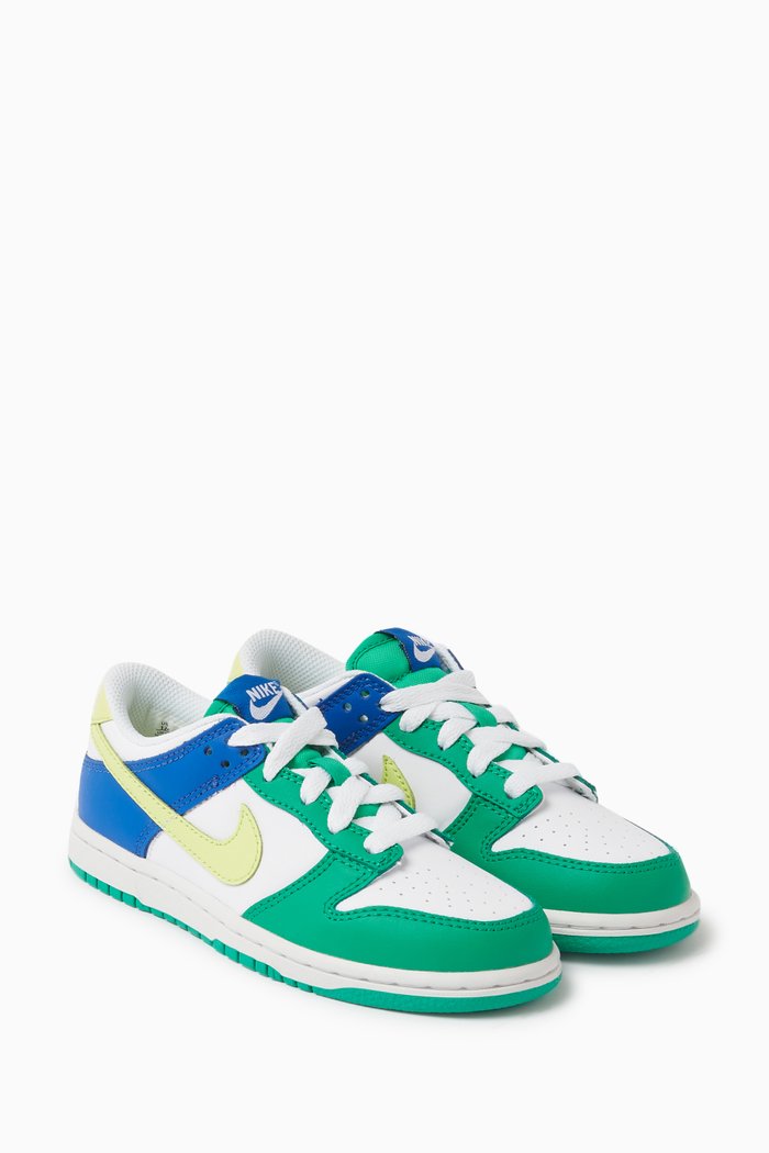

Dunk Low Top Sneakers in Leather, Multicolour