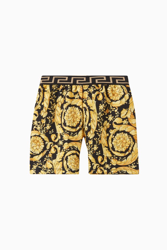 

Baroque-print Shorts in Cotton-jersey, Black