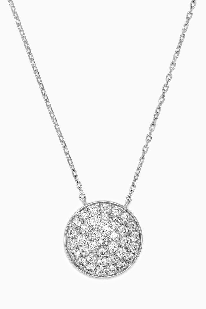 

Disc Diamond Necklace in 18kt White Gold
