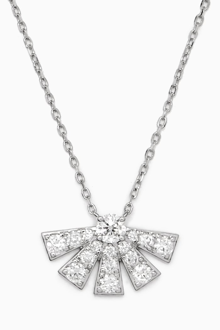 

Sunrise Diamond Necklace in 18kt White Gold