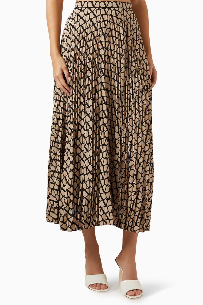 

Valentino Garavani Toile Iconographe Midi Skirt in Crepe de Chine, Multicolour