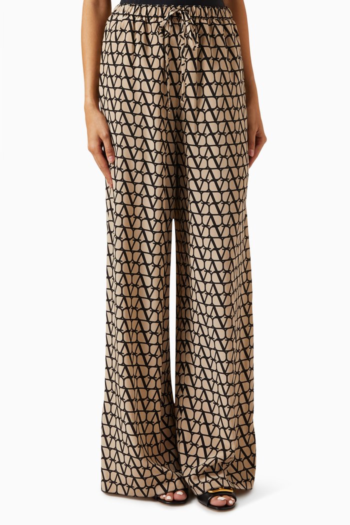 Valentino Toile Iconographe Pants in SIlk, Multicolour