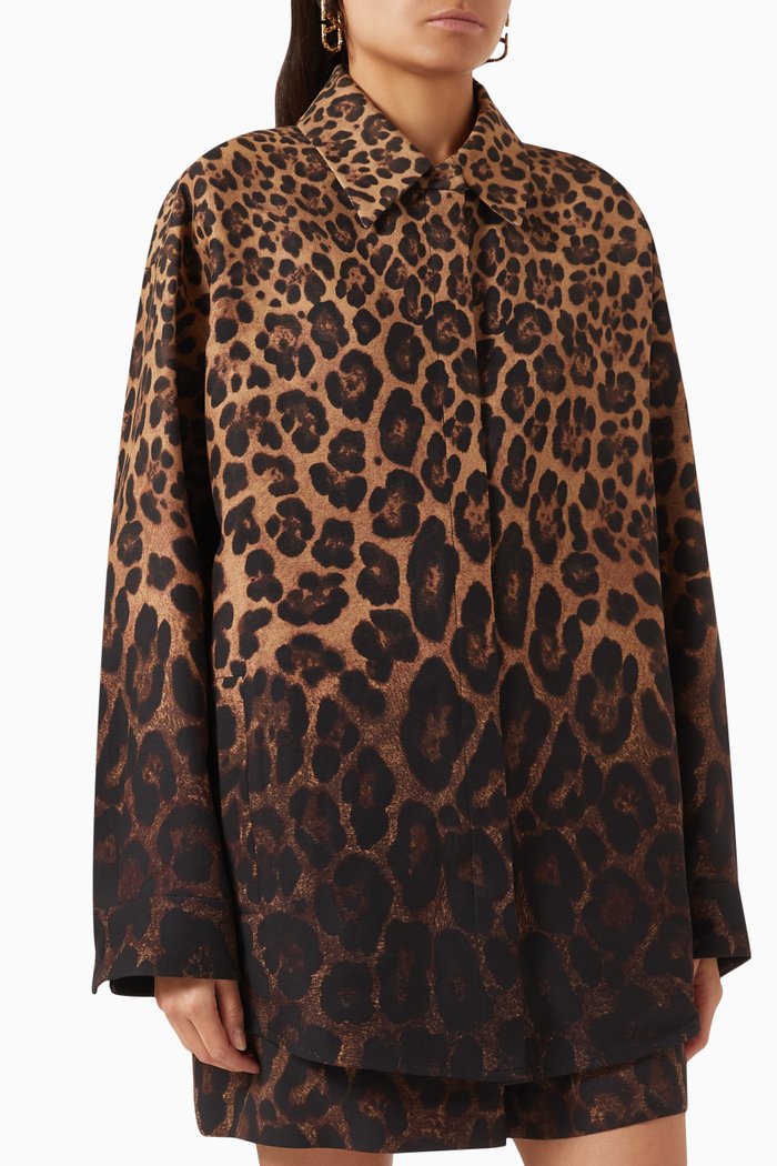 

Valentino Animal-print Shirt in Crepe, Multicolour