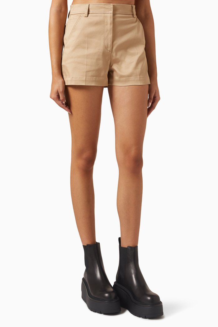 

Valentino Chino Shorts in Stretch-cotton, Neutral