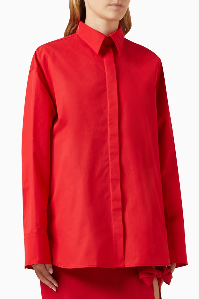 Valentino Garavani Compact Shirt in Poplin, Red