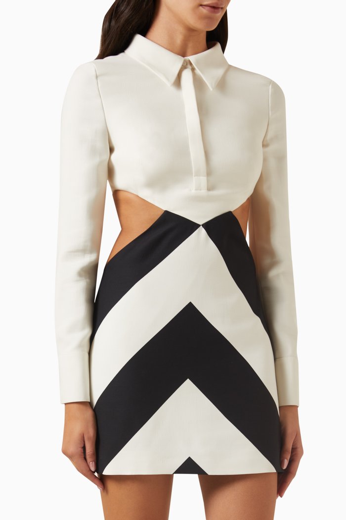 

Valentino Strhype Cut-out Mini Dress in Crepe, Multicolour