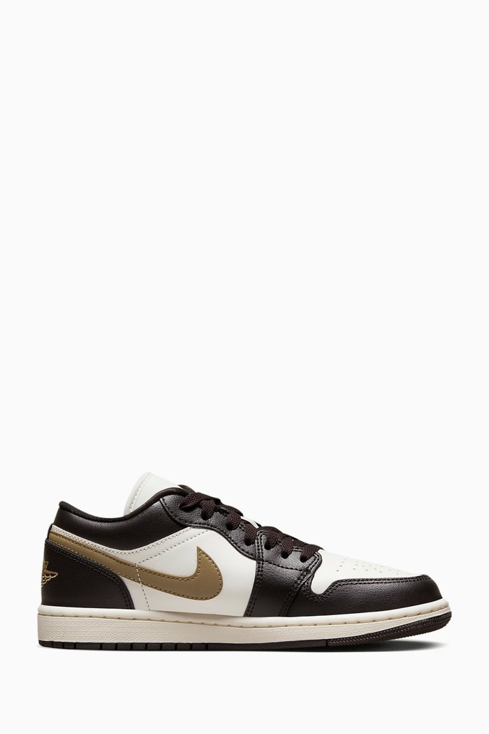 

Air Jordan 1 Low Sneakers in Leather, Brown