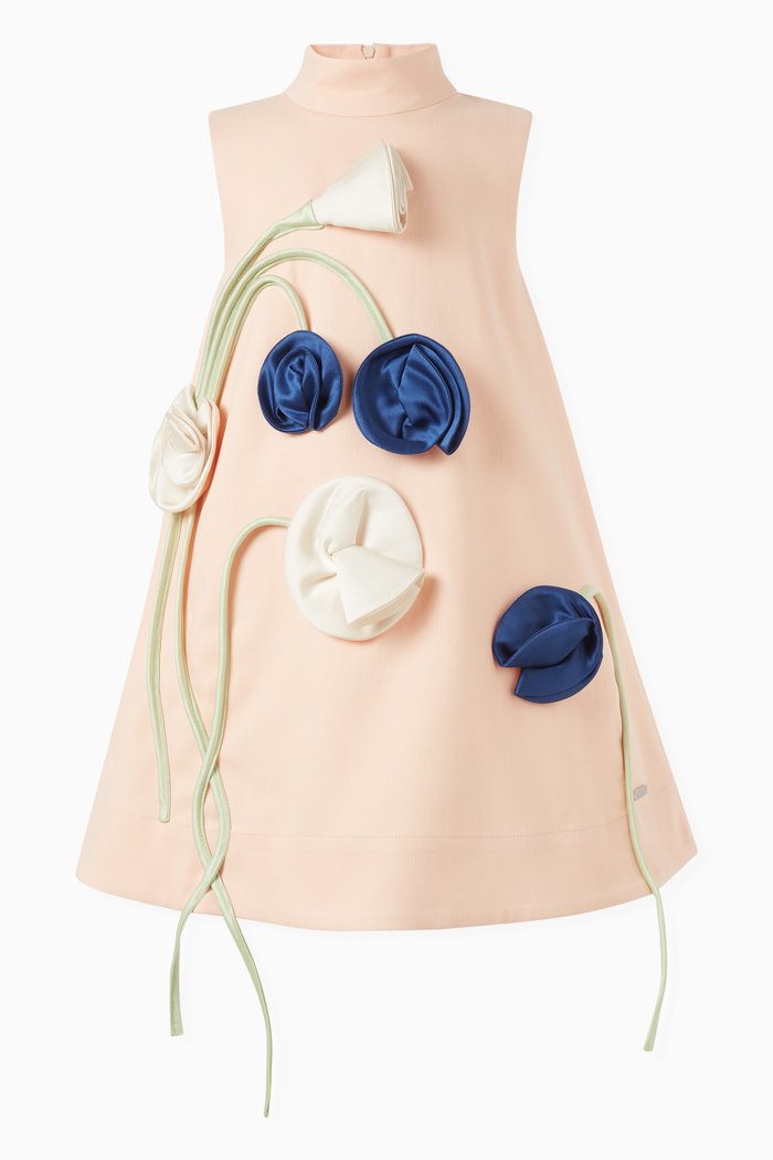 

Flora Dress in Cotton Blend, Orange