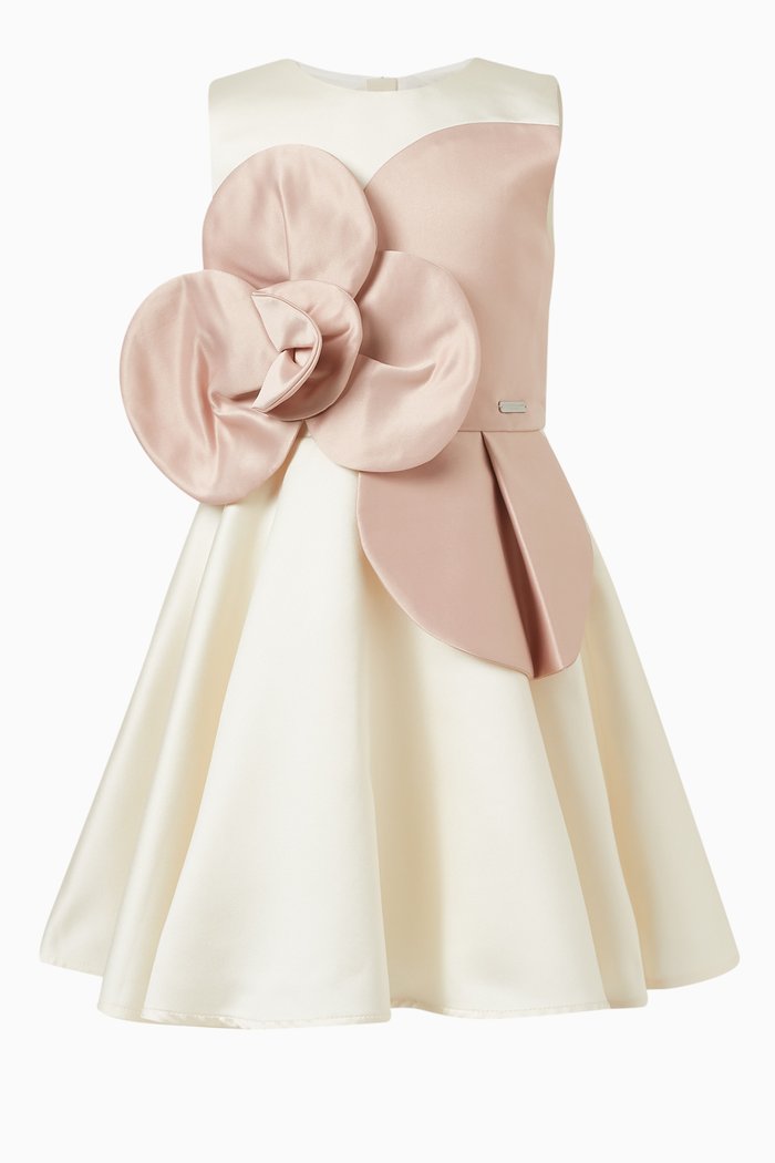 

From Bud to Bloom Dress in Satin, White
