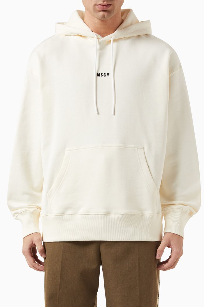 

Micro Logo Hoodie in Cotton, Neutral