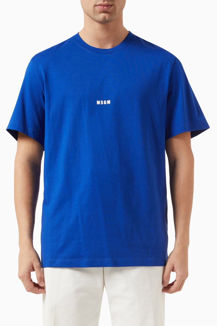 

Micro Logo T-shirt in Cotton, Blue