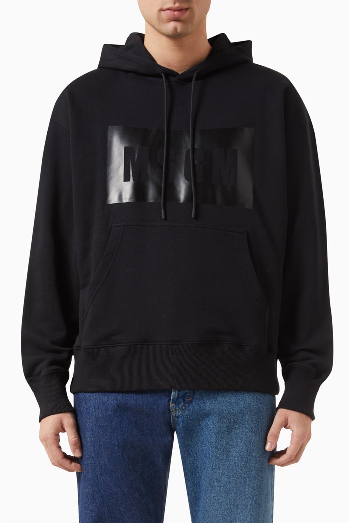 

Box Logo Hoodie in Cotton, Black