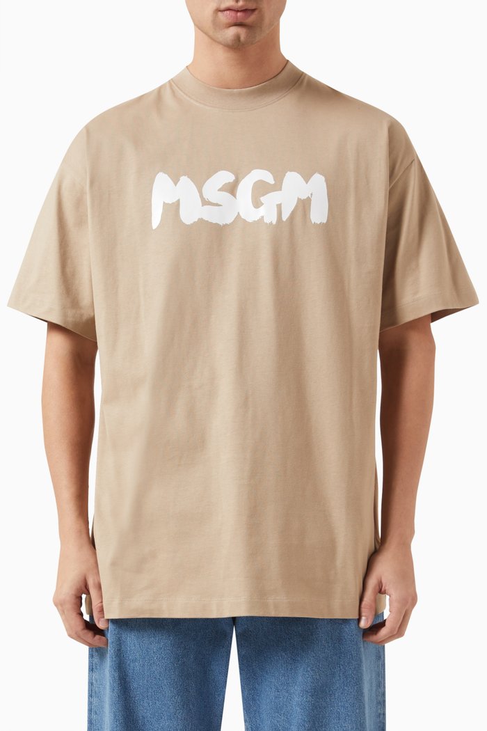 

Brushed Logo T-shirt in Cotton, Neutral
