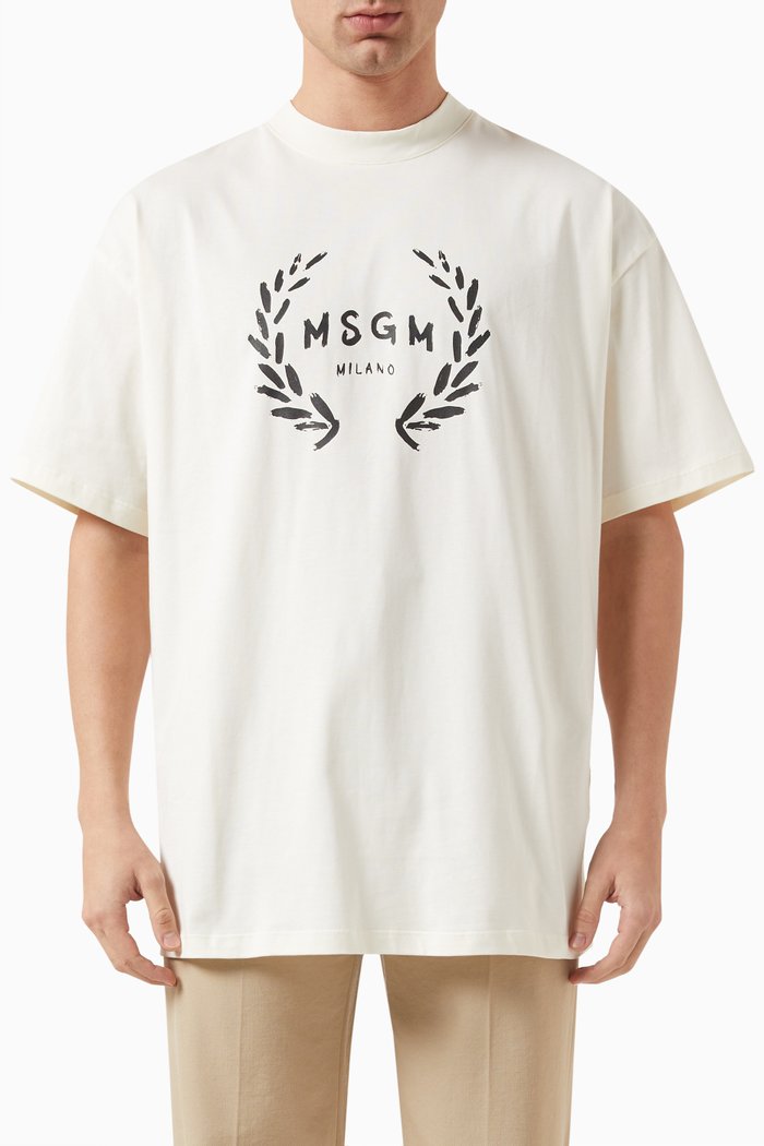 

Graphic Logo T-shirt in Cotton, Neutral
