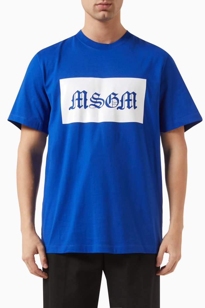 

Box Logo T-shirt in Cotton, Blue