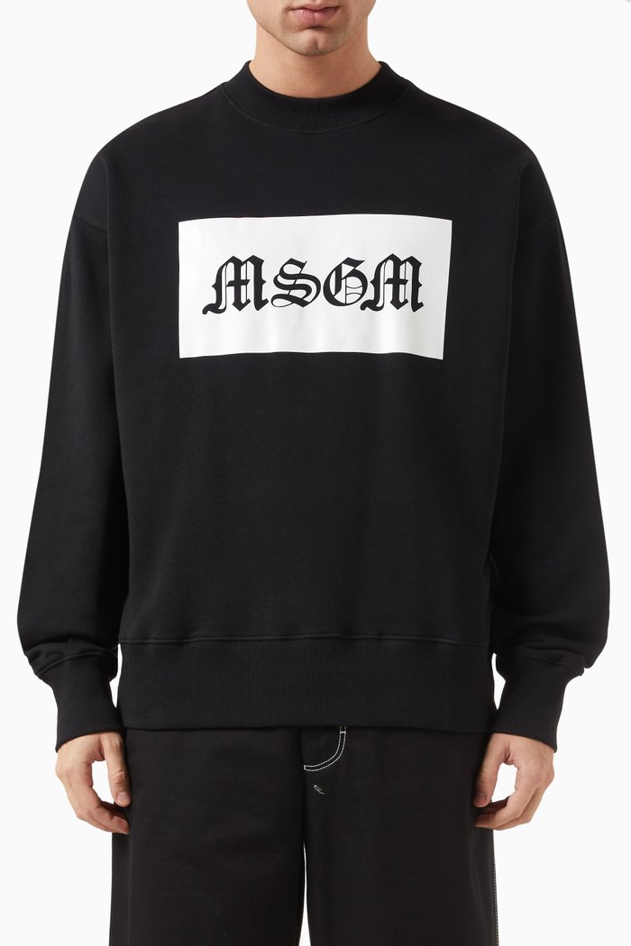 

Box Logo Sweatshirt in Cotton, Black