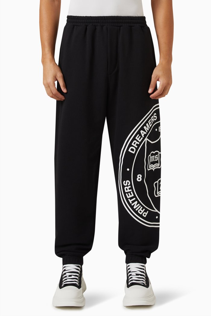 

Graphic Logo-print Sweatpants in Cotton, Black
