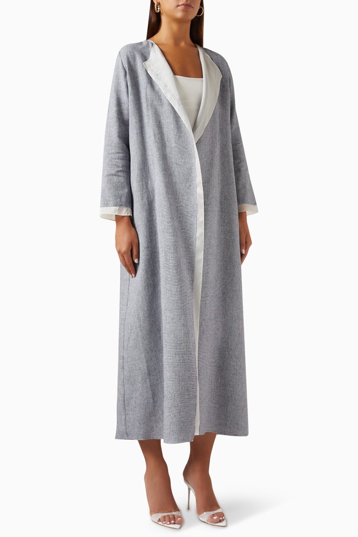 

Collar Abaya in Linen, Blue