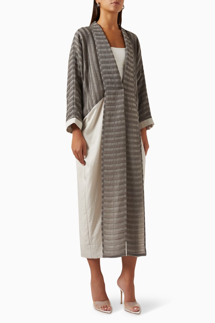 

Stripe Abaya in Tencel-linen, Multicolour