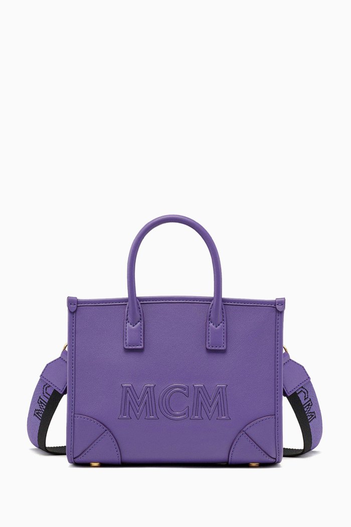 

Mini München Tote Bag in Spanish Calf Leather, Purple