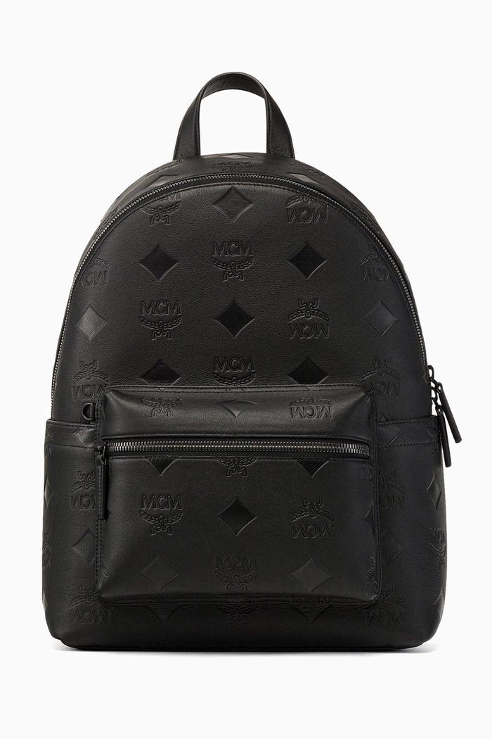 Medium Stark Maxi Monogram Backpack in Leather, Black